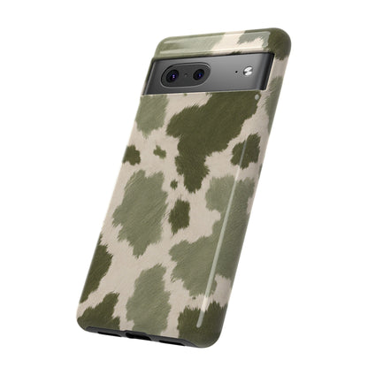 Stylish Olive Green Cow Print Phone Case