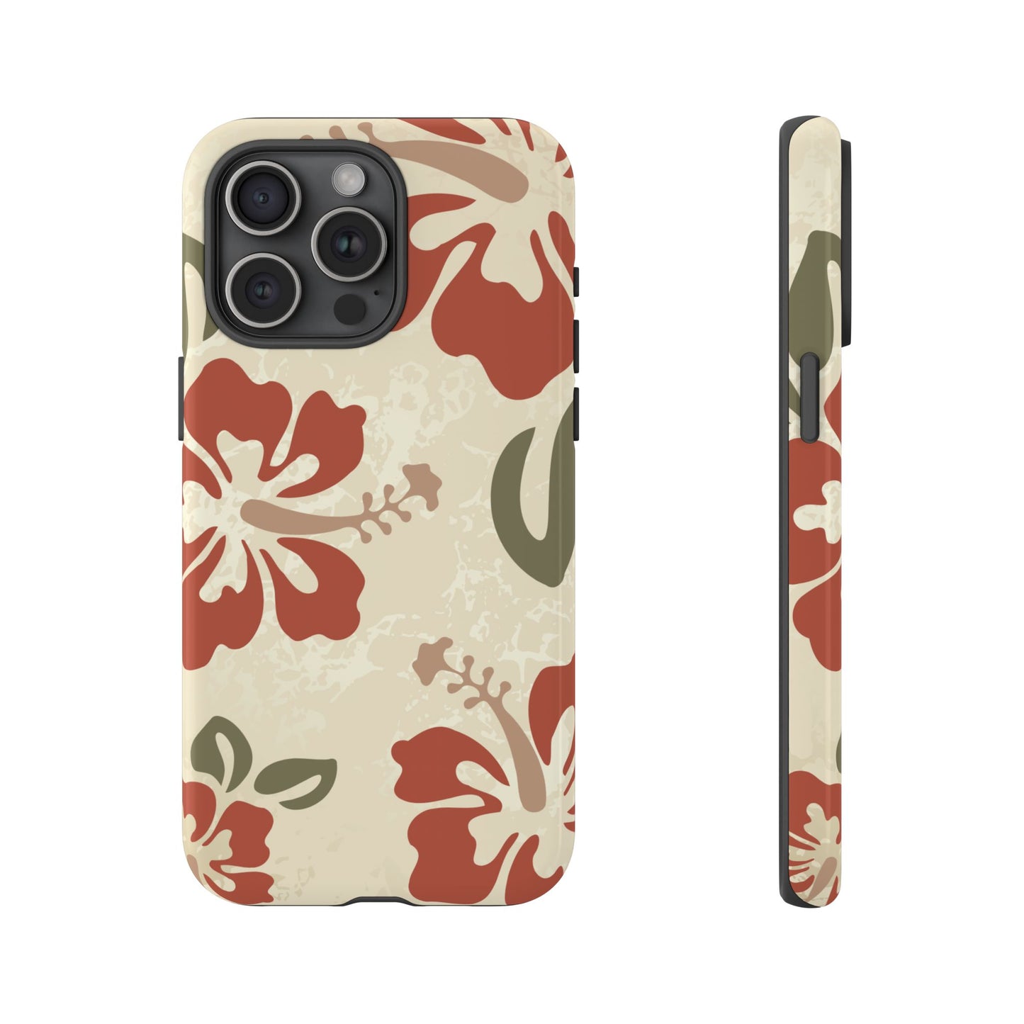 iPhone 15 Pro Max / Glossy Phone Case - ’Boho Chic Hibiscus Pattern #1’ Phone Case