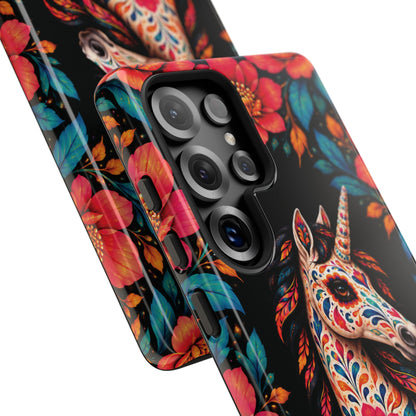 Elegant Pink and Turquoise Calavera Unicorn Phone Case - Phone Case