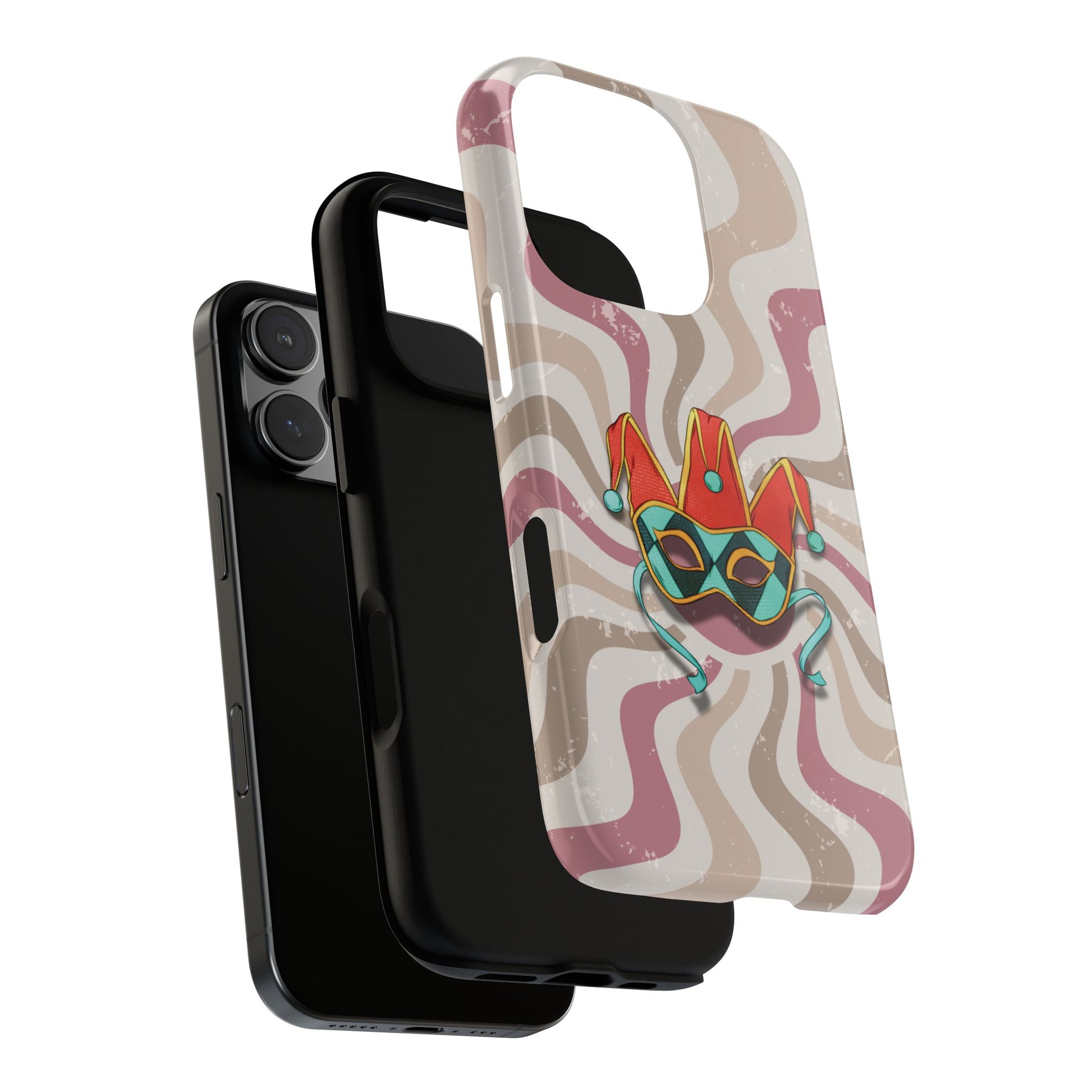 Venetian Jester Mask – Pink Retro Soft Revival Phone Case - Pink Phone Case