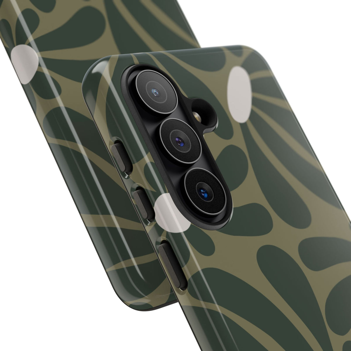 Retro Olive Green Daisy Pattern Phone Case - Green Phone Case