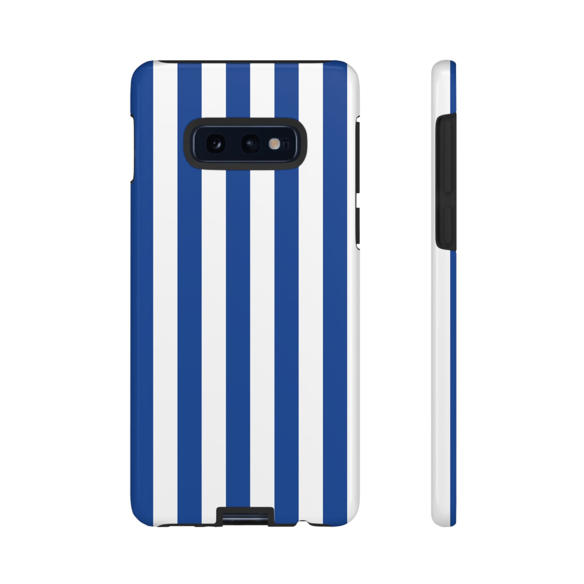 Simple Blue & White Stripe Pattern Phone Case - White Phone Case
