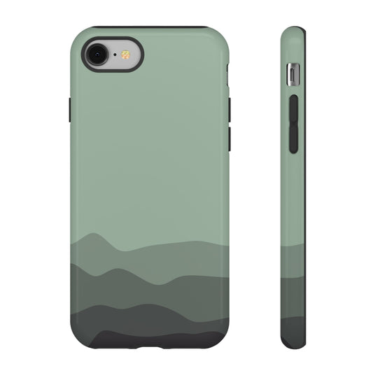 Green Abstract Waves Protective Phone Case