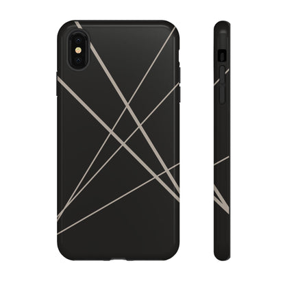 Abstract Black with Grey Lines Phone Case - Black Phone Case - iPhone XS MAX / Glossy