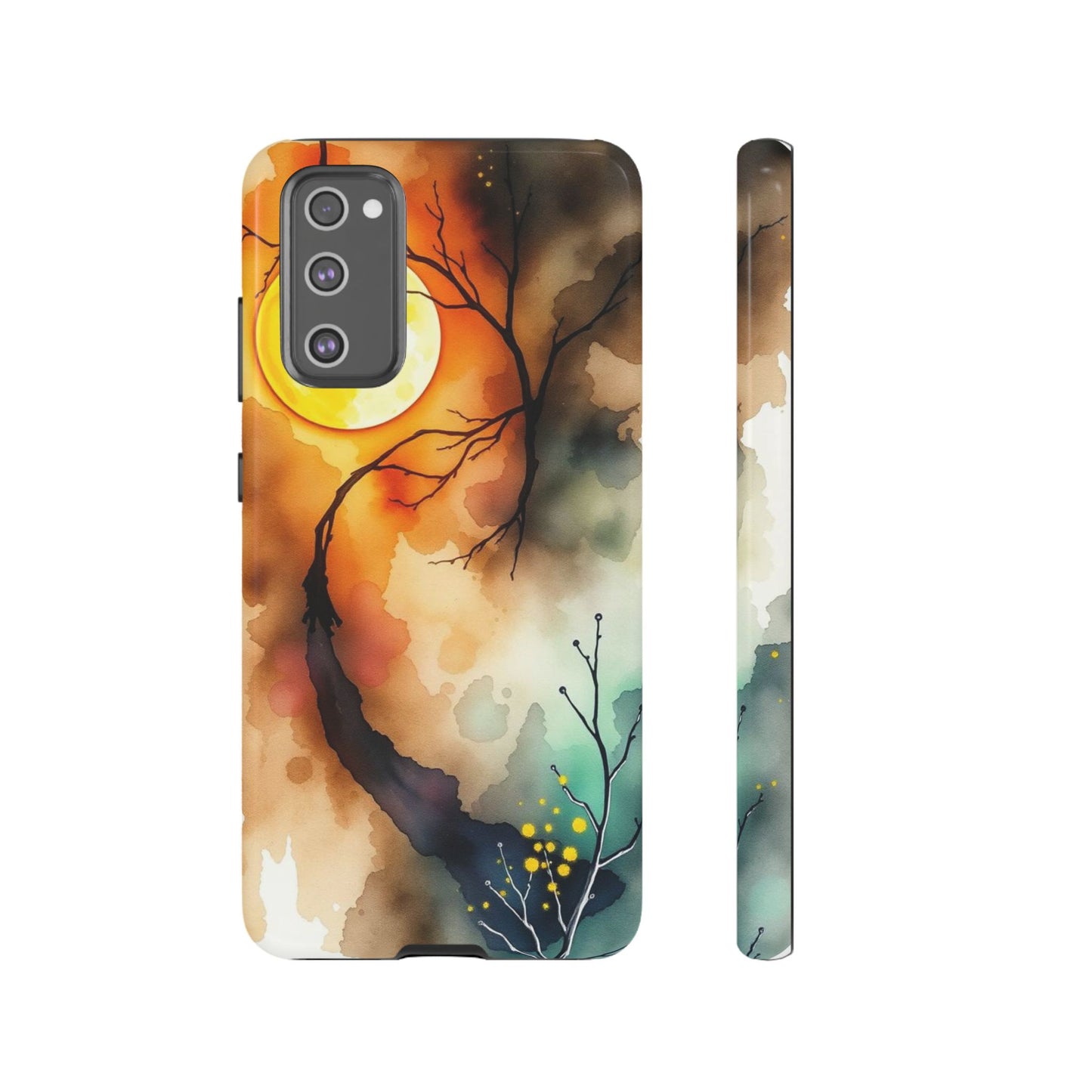 Samsung Galaxy S20 FE / Glossy Phone Case - Abstract Watercolour Gothic Scene Phone Case