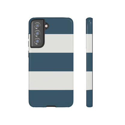 Blue & White Horizontal Stripe Pattern Phone Case - Blue Phone Case - Samsung Galaxy S21 FE / Glossy