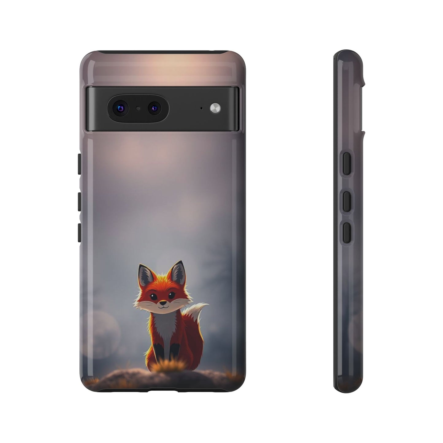 Google Pixel 7 / Glossy Phone Case - Cute Gothic Fox Design Phone Case