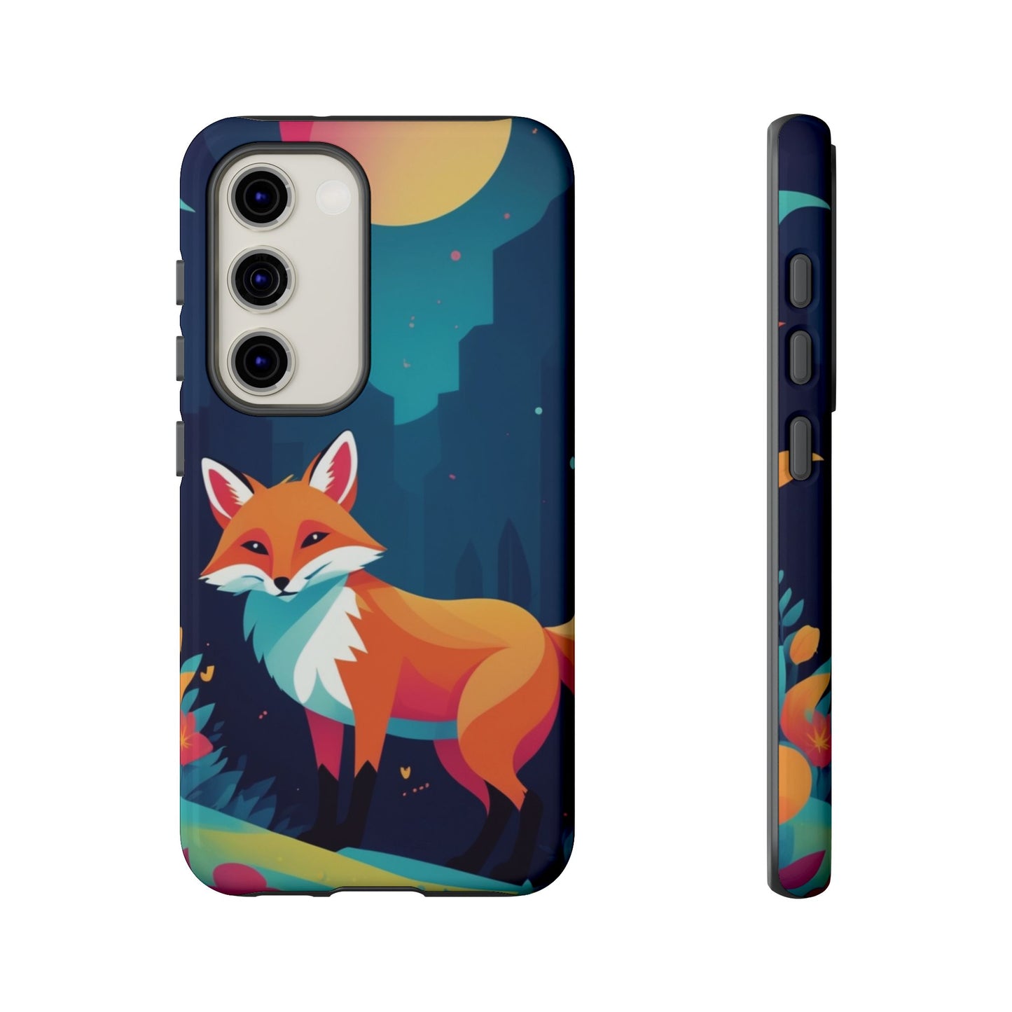 Samsung Galaxy S23 / Glossy Phone Case - Stylised Fox Design Phone Case
