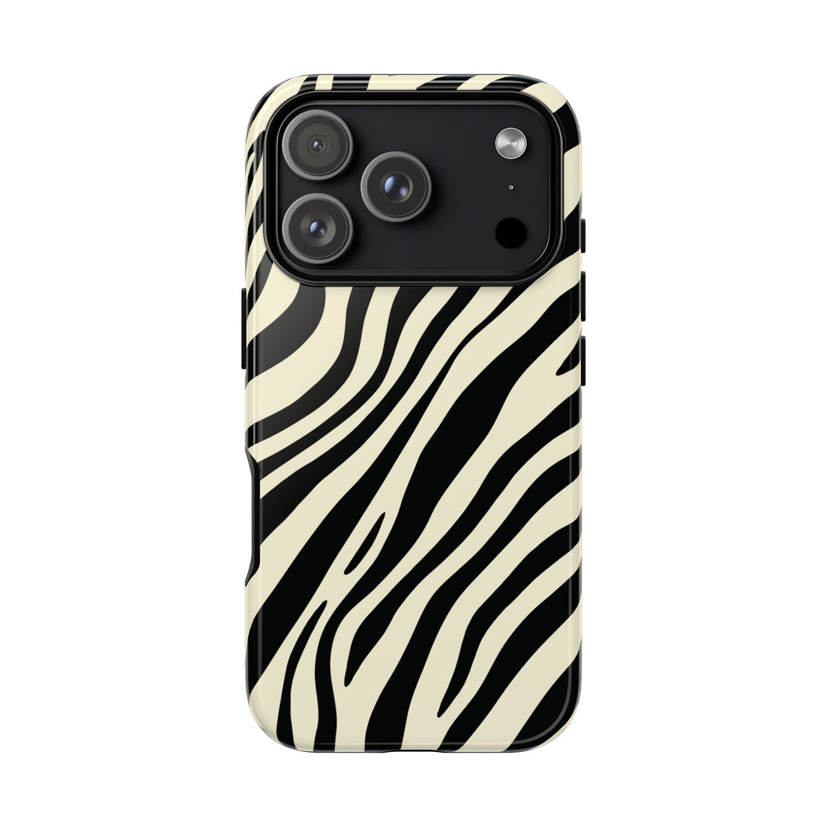 Modern Neutral Zebra Print Phone Case - Black Phone Case - iPhone 18 Pro / Glossy