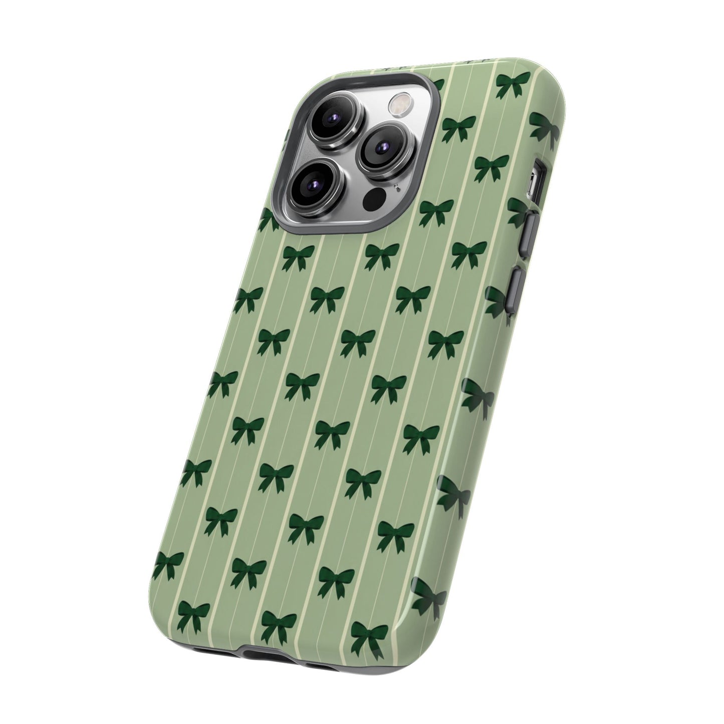 Retro Forest Green Bow Pattern Phone Case