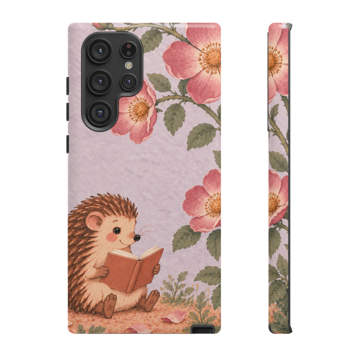 Whimsical Lilac Hedgehog and Wild Rose Phone Case - Purple Phone Case - Samsung Galaxy S22 Ultra / Glossy