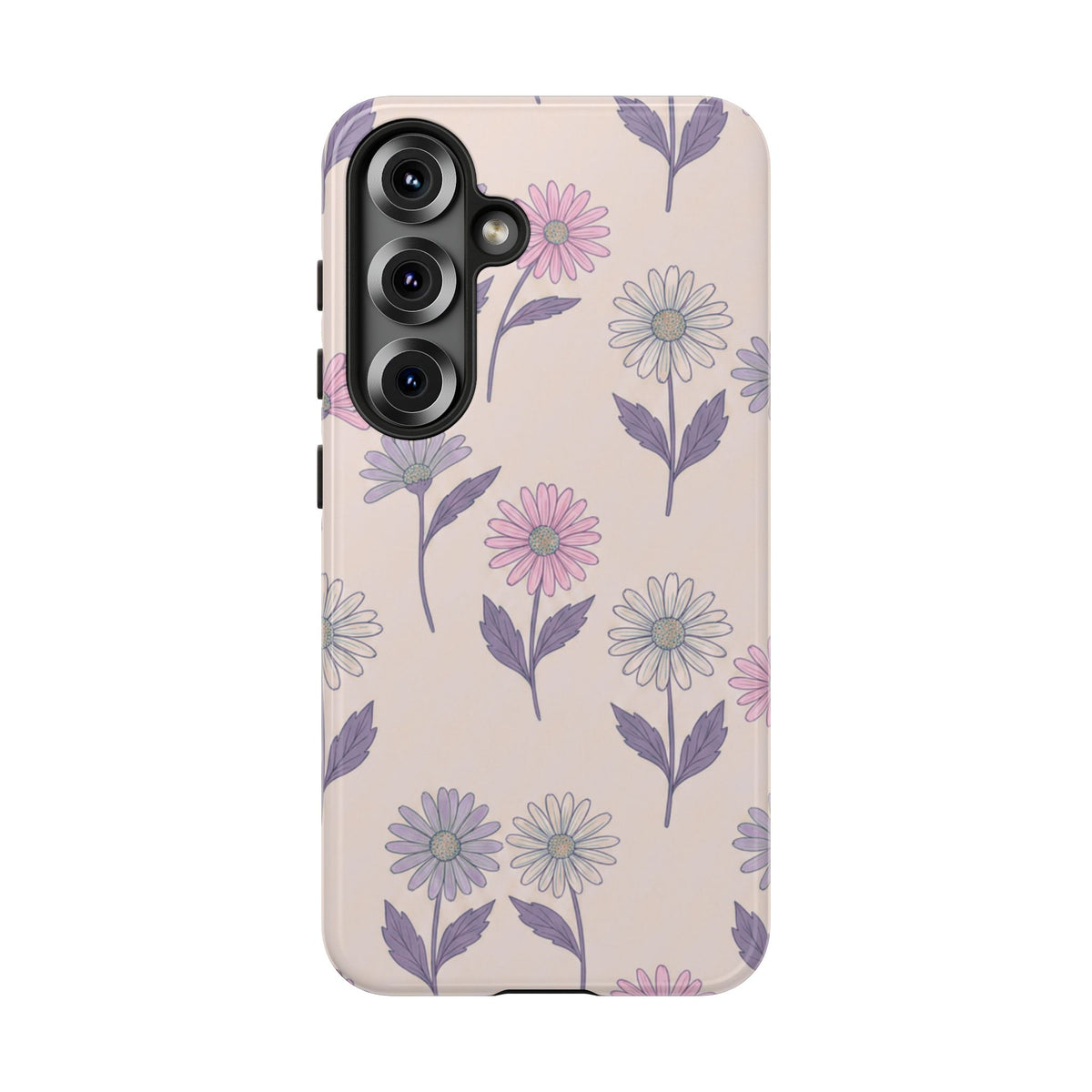 Pretty Pink & Purple Daisy Pattern Phone Case