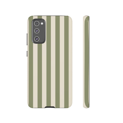 Samsung Galaxy S20 FE / Glossy Phone Case - ’Olive & Beige Stripe Pattern’ Phone Case