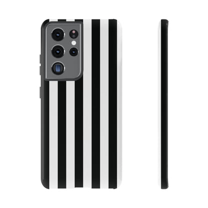 Samsung Galaxy S21 Ultra / Glossy Phone Case - Simple Black & White Stripe Pattern Phone Case