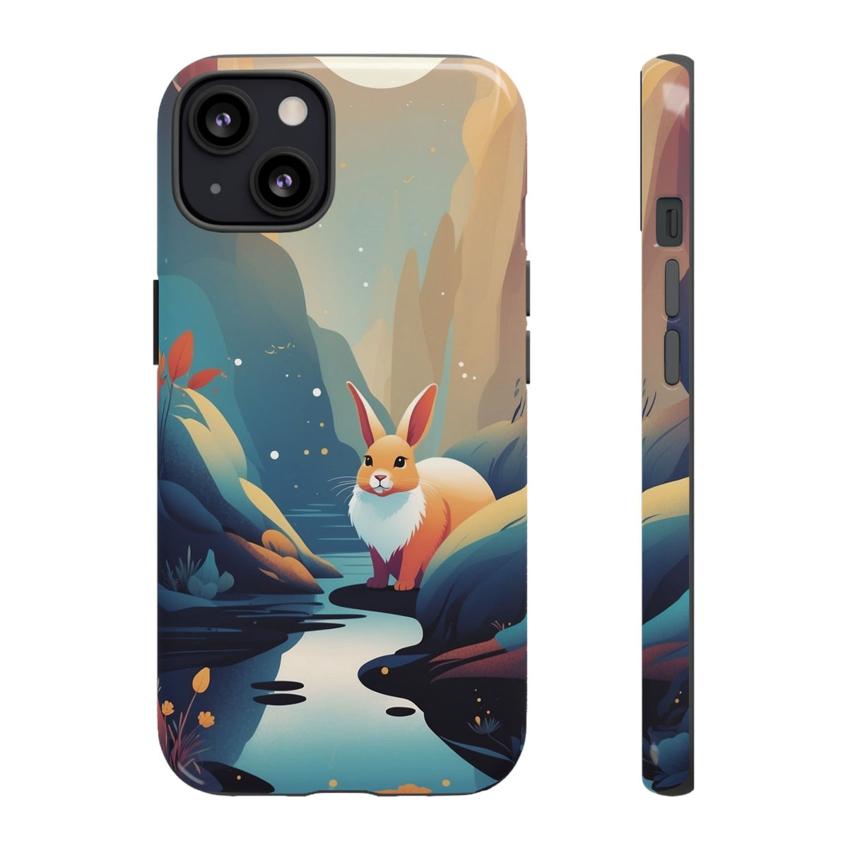 Stylised Rabbit Design Phone Case - Multicolor Phone Case - iPhone 13 / Glossy