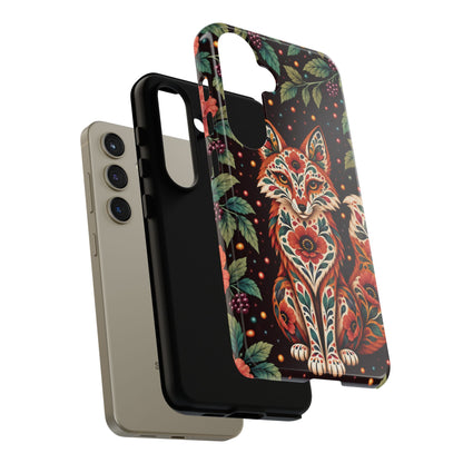 Vibrant Terracotta and Teal Calavera Fox Phone Case - Multicolor Phone Case