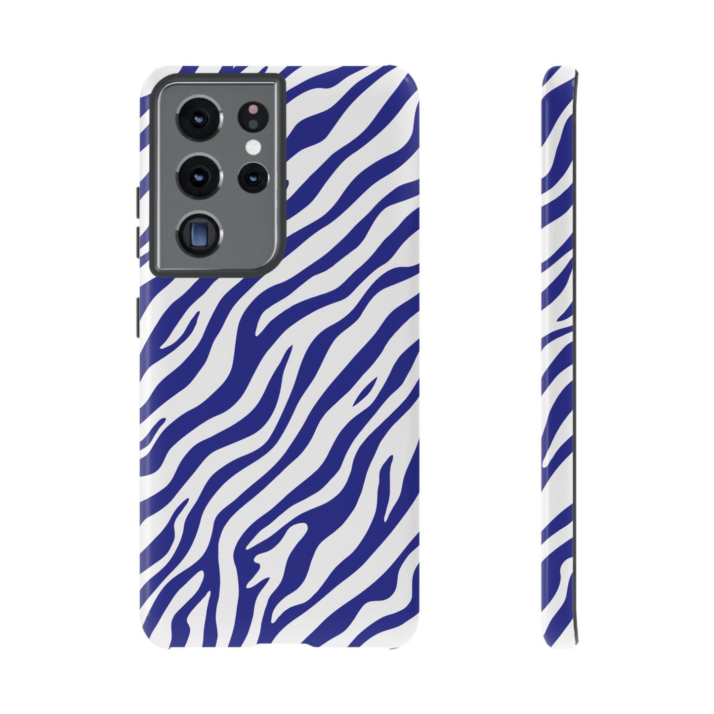 Stylish Electric Blue Zebra Print Phone Case