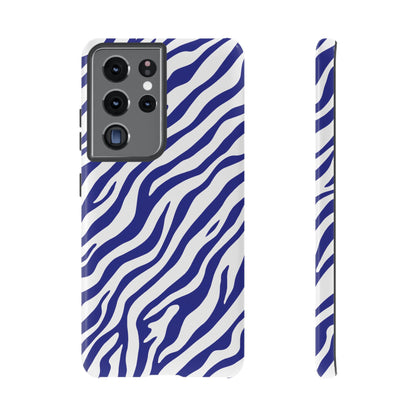 Stylish Electric Blue Zebra Print Phone Case