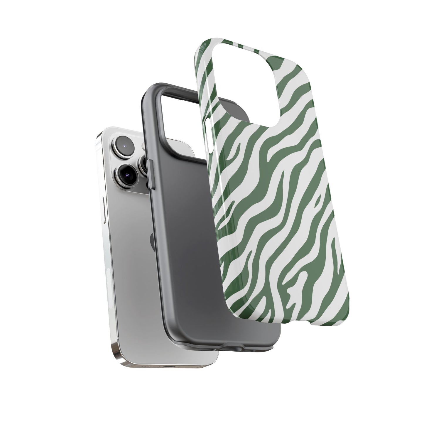 Stylish Sage Zebra Print Phone Case