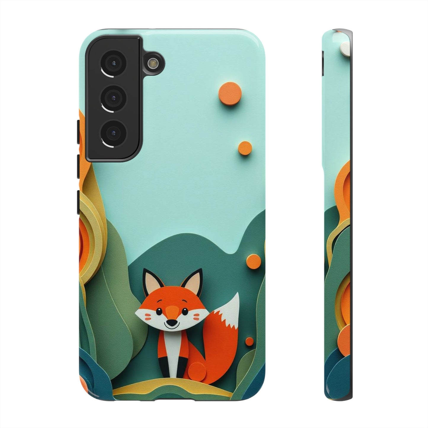 Samsung Galaxy S22 / Glossy Phone Case - Papier-mâché Fox Design Phone Case