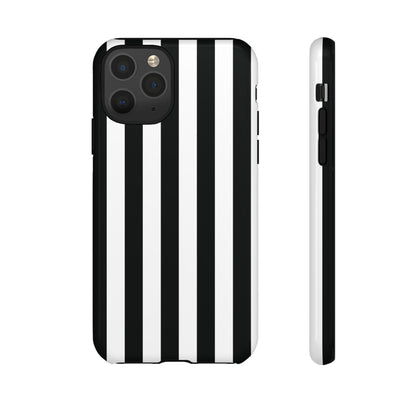 iPhone 11 Pro / Glossy Phone Case - Simple Black & White Stripe Pattern Phone Case