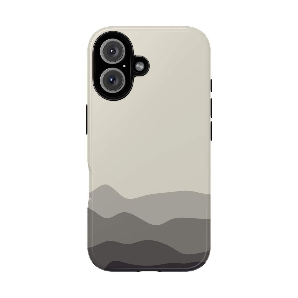 Ivory Abstract Waves Protective Phone Case - White Phone Case - iPhone 16 / Glossy
