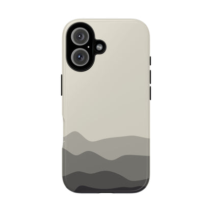 Ivory Abstract Waves Protective Phone Case - White Phone Case - iPhone 16 / Glossy