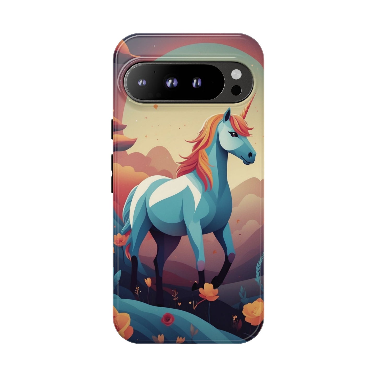 Google Pixel 9 Pro XL / Glossy Phone Case - Stylised Unicorn Design Phone Case