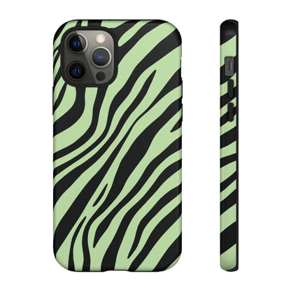 Modern Mint Zebra Print Phone Case