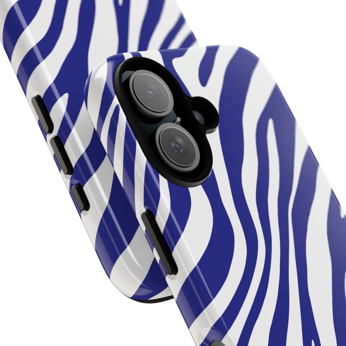 Modern Electric Blue Zebra Print Phone Case