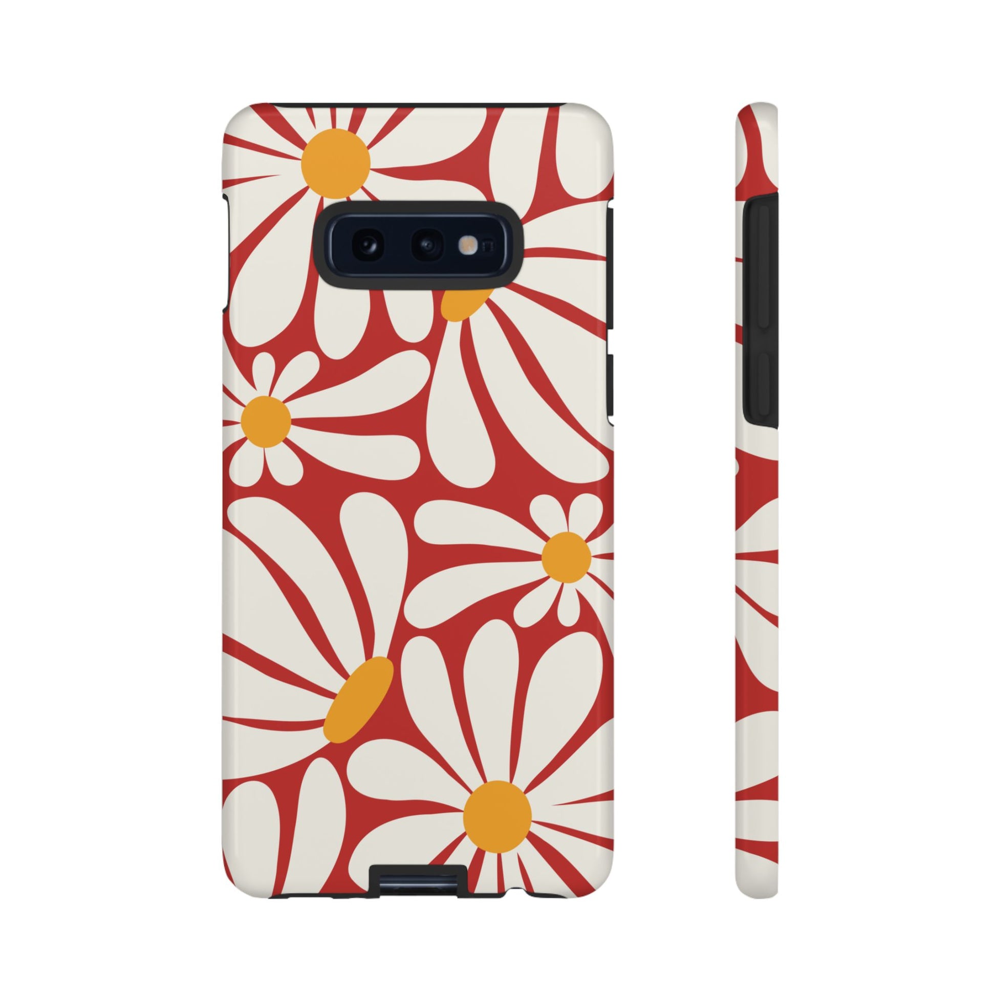Retro Red Daisy Pattern Phone Case - Red Phone Case
