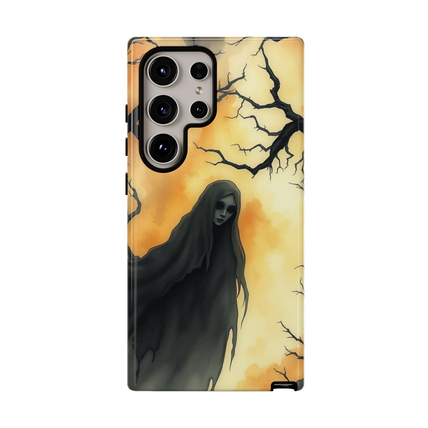 Samsung Galaxy S24 Ultra / Glossy Phone Case - Watercolour Gothic Deathly Woman Phone Case