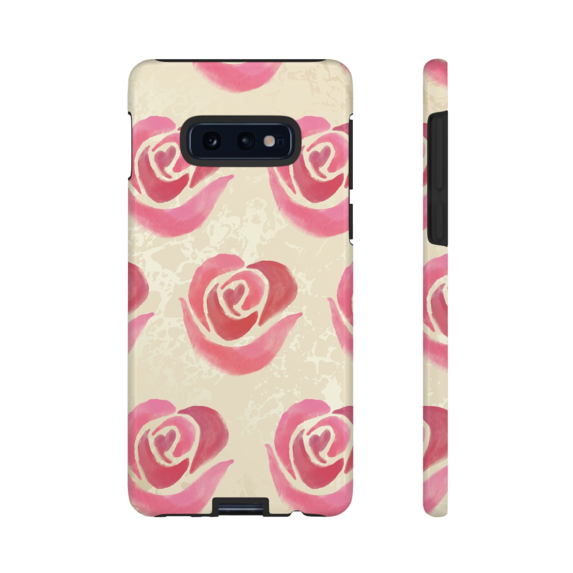 Cute Pink Rose Pattern Phone Case - Pink Phone Case - Samsung Galaxy S10E / Glossy