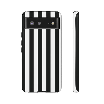 Google Pixel 6 / Glossy Phone Case - Simple Black & White Stripe Pattern Phone Case