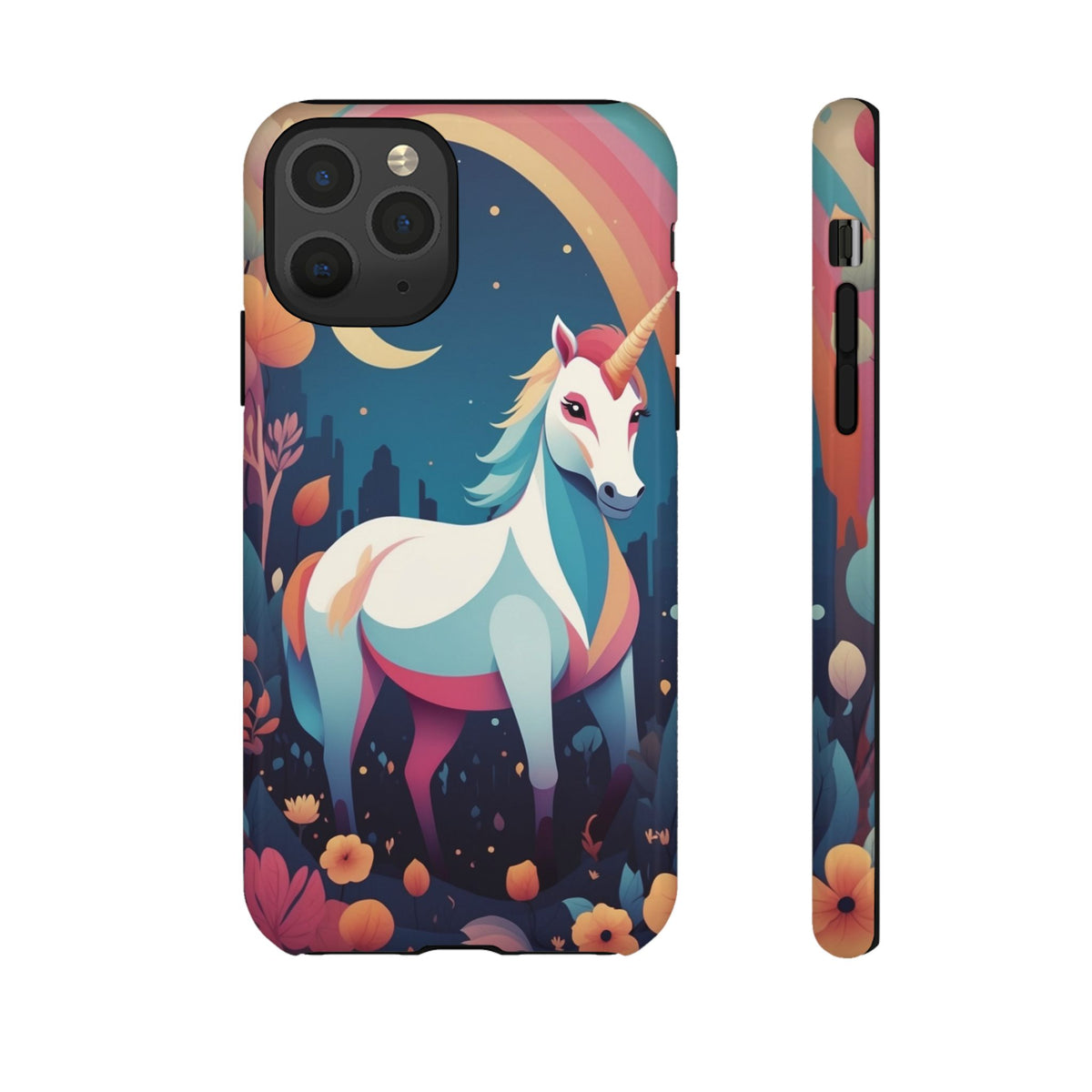 Stylised Unicorn & Rainbow Design Phone Case - Multicolor Phone Case - iPhone 11 Pro / Glossy