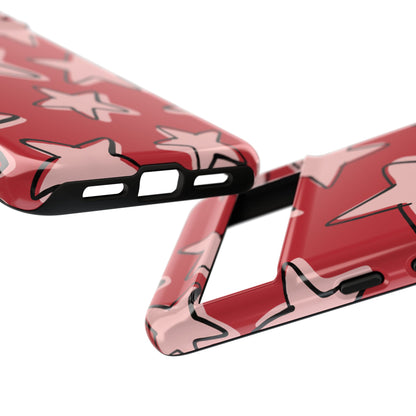 Cherry Red Doodle Star Phone Case