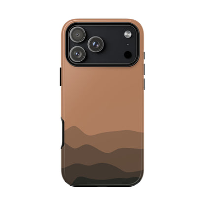 Brown Abstract Waves Protective Phone Case - Brown Phone Case - iPhone 18 Pro Max / Glossy