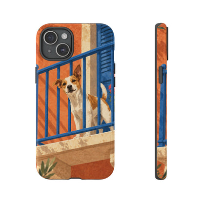 Jack Russell Terrier Balcony Busybody Phone Case - Multicolor Phone Case - iPhone 15 Plus / Glossy