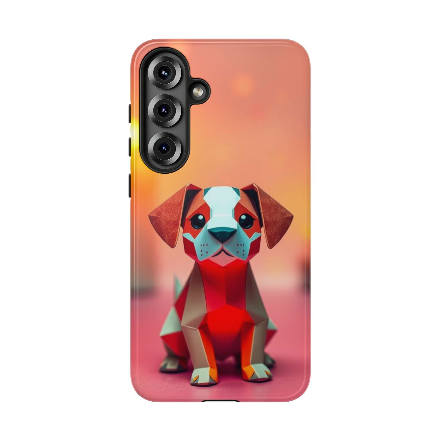 Samsung Galaxy S25 Plus / Glossy Phone Case - Origami Dog Design Phone Case