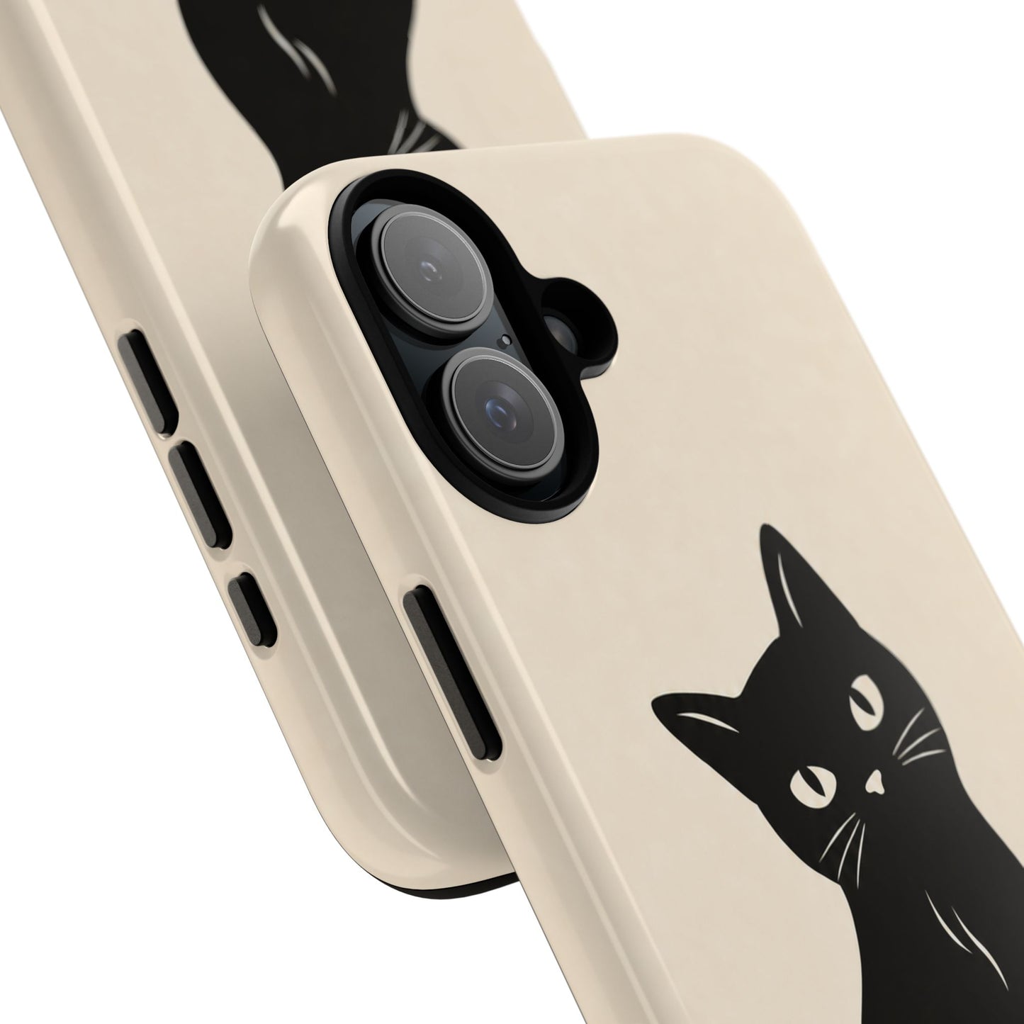 Minimalist Cream & Black Cat Phone Case