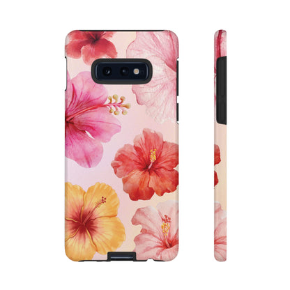 Samsung Galaxy S10E / Glossy Phone Case - ’Pink Hibiscus Pattern #1’ Phone Case