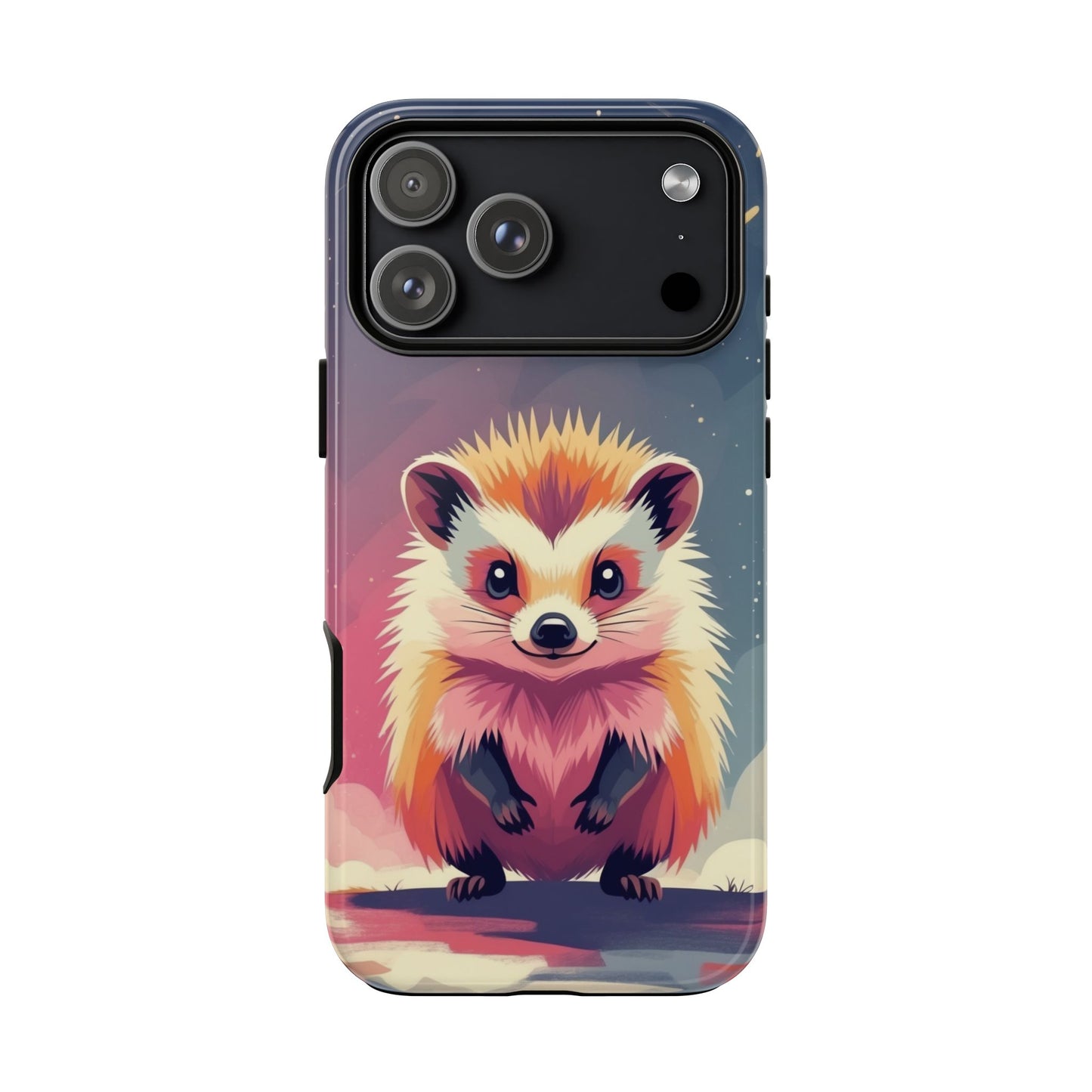 iPhone 17 Pro Max / Glossy Phone Case - Stylised Hedgehog Design Phone Case