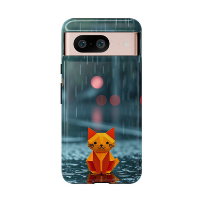 Google Pixel 8 / Glossy Phone Case - Origami ’Soggy Cat’ Design Phone Case