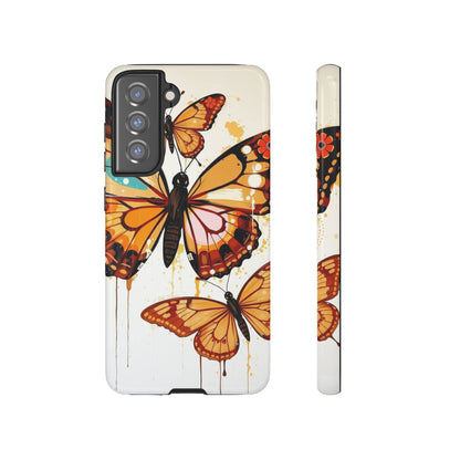 Samsung Galaxy S21 FE / Glossy Phone Case - Abstract Butterflies Design Phone Case