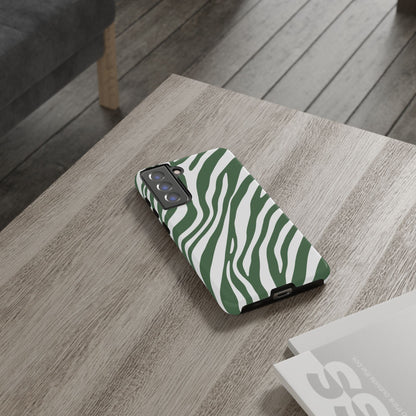 Modern Sage Zebra Print Phone Case