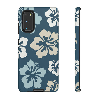 Samsung Galaxy S20 / Glossy Phone Case - ’Blue Hibiscus Retro Pattern #1’ Phone Case