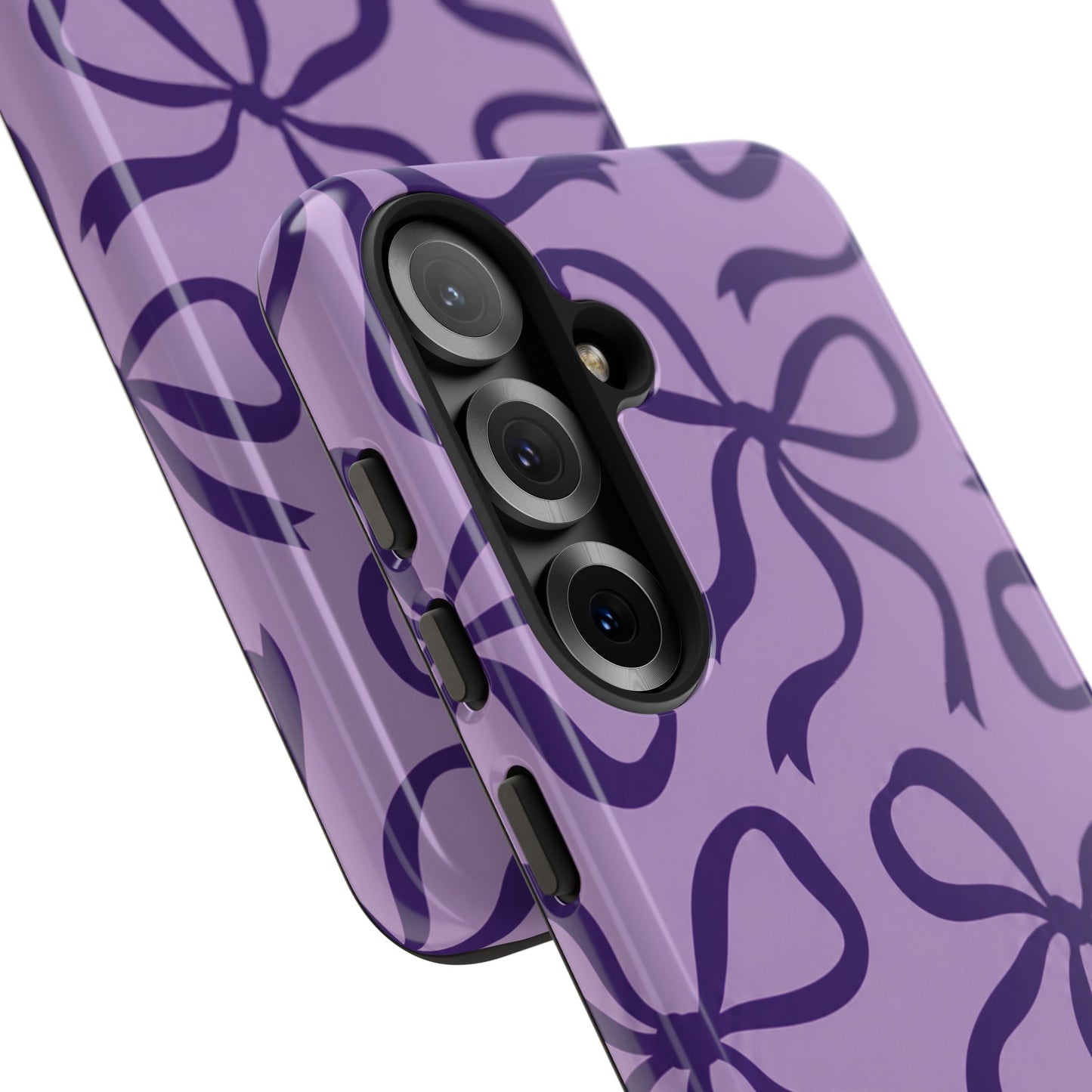 Bold Lilac and Deep Purple Bow Pattern Phone Case