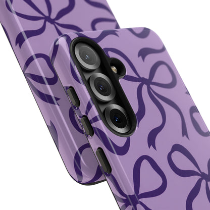 Bold Lilac and Deep Purple Bow Pattern Phone Case