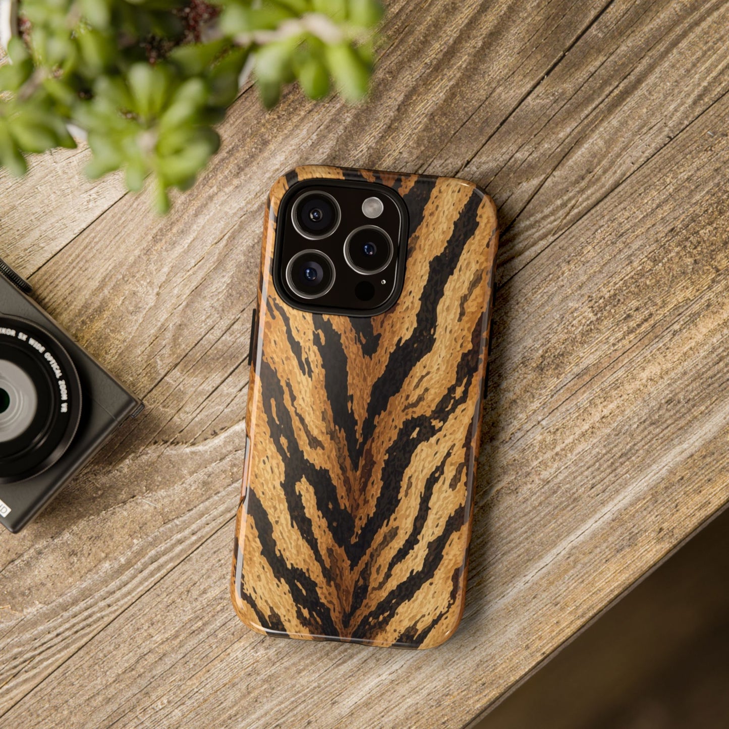 Amber Tiger Print Phone Case