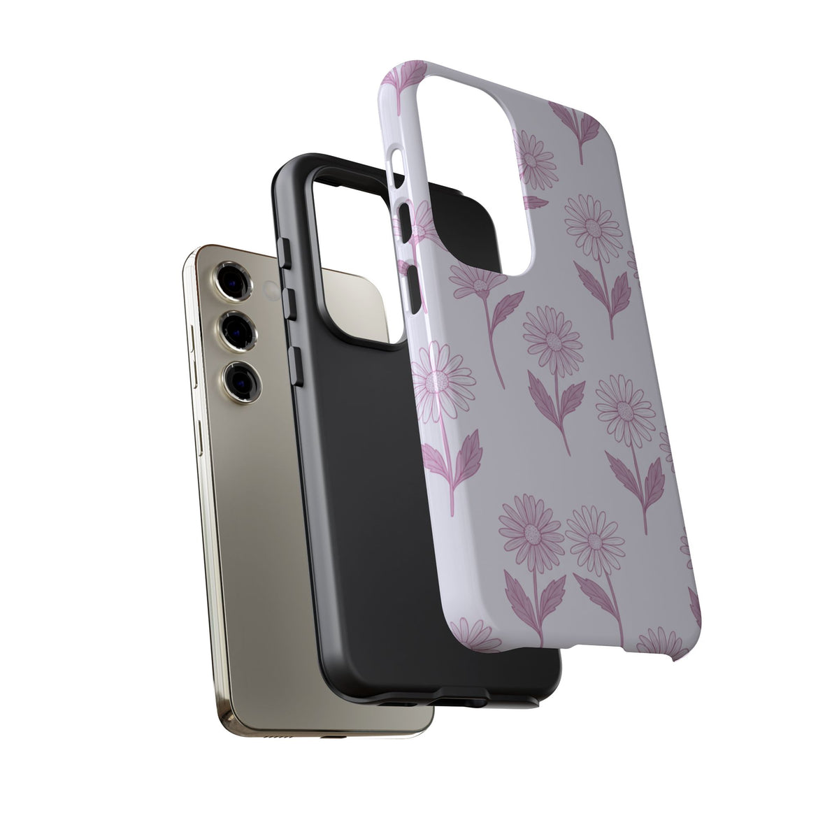 Pretty Lilac Daisy Pattern Phone Case